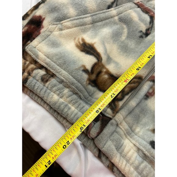 Handmade sz 8 fleece hooded jacket horse theme - Picture 3 of 6